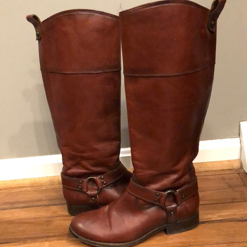 Frye Melissa harness wide calf riding boots